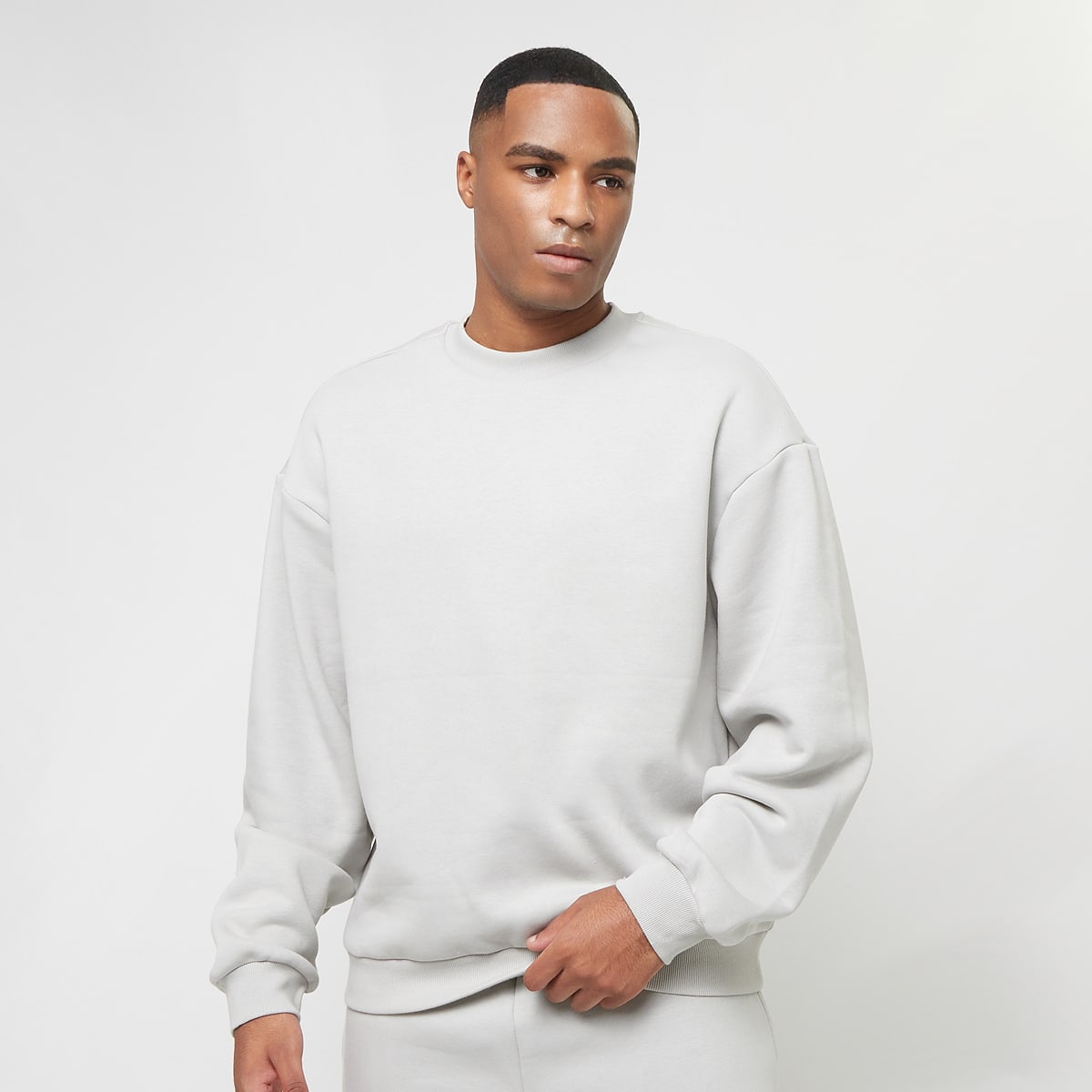 Urban Classics Fluffy Crewneck lightasphalt men Hoodies & Sweaters grijs Maat L Kleding