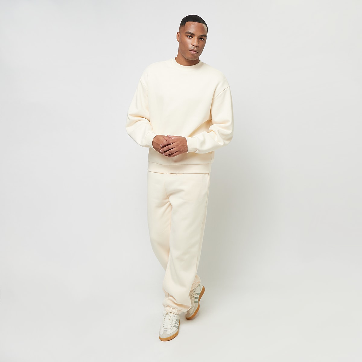 Urban Classics Fluffy Crewneck whitesand men Hoodies & Sweaters beige Maat XS Kleding