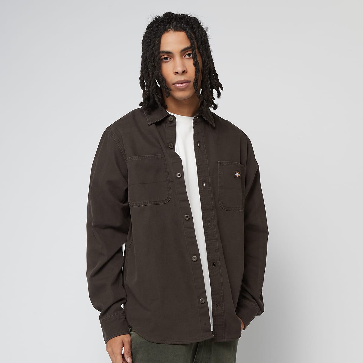 Dickies, Duck Canvas Long Sleeve Shirt, brown