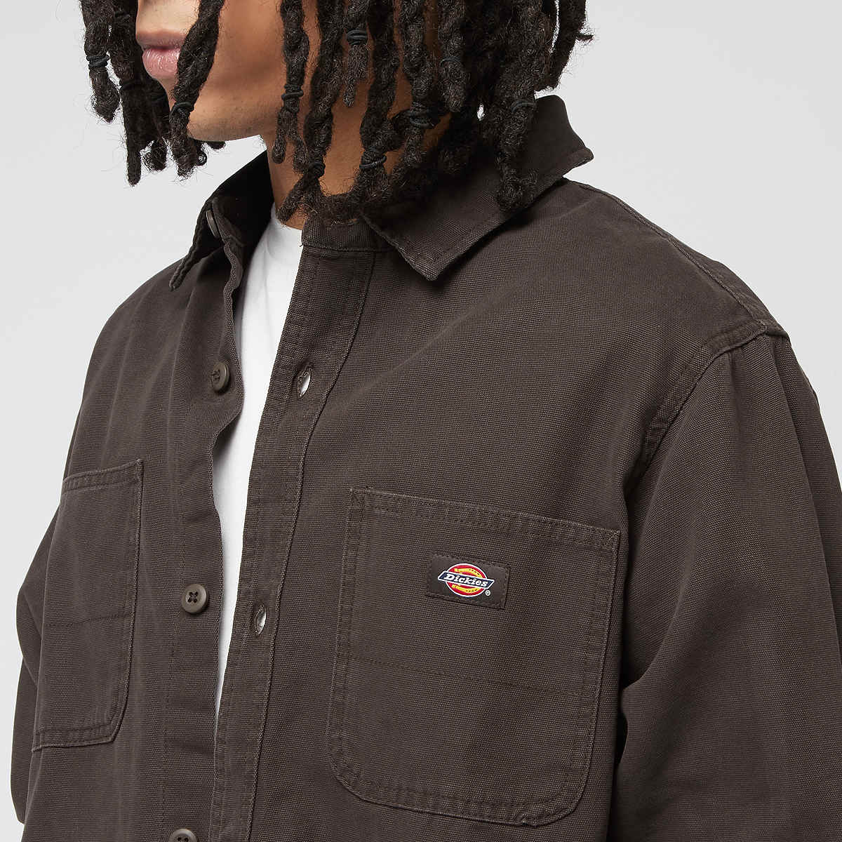 Dickies Duck Canvas Long Sleeve Shirt men Overhemden bruin Maat S Kleding