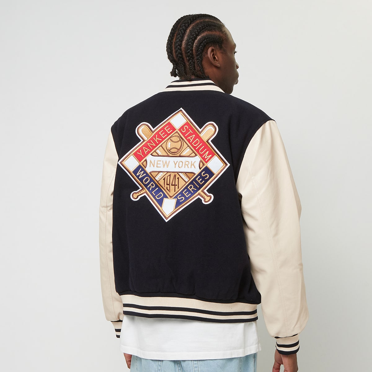 new era York Yankees MLB Patch Navy Varsity Jacket Men College jacks blauw Maat M Kleding