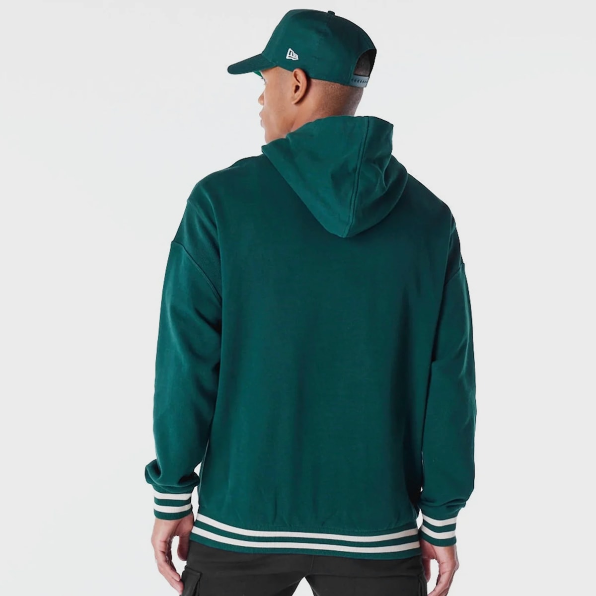 new era MLB RIB INFILL OS HOODIE oakland athletics dkgltc men Hoodies & Sweaters groen Maat S Kleding