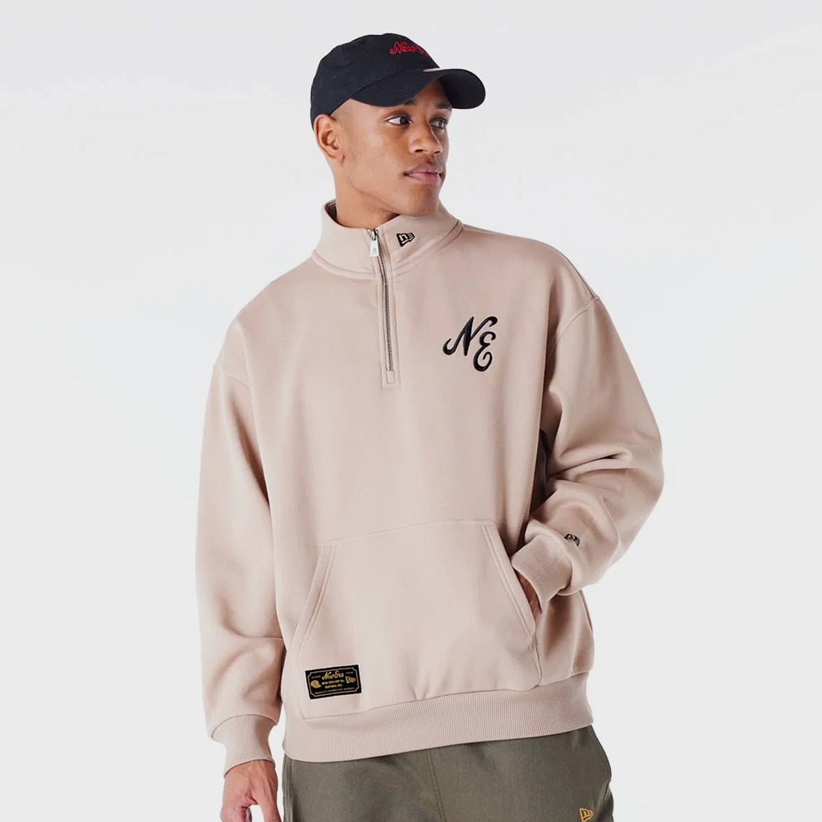 New Era, Lifestyle Quarter Zip Sweater, beige