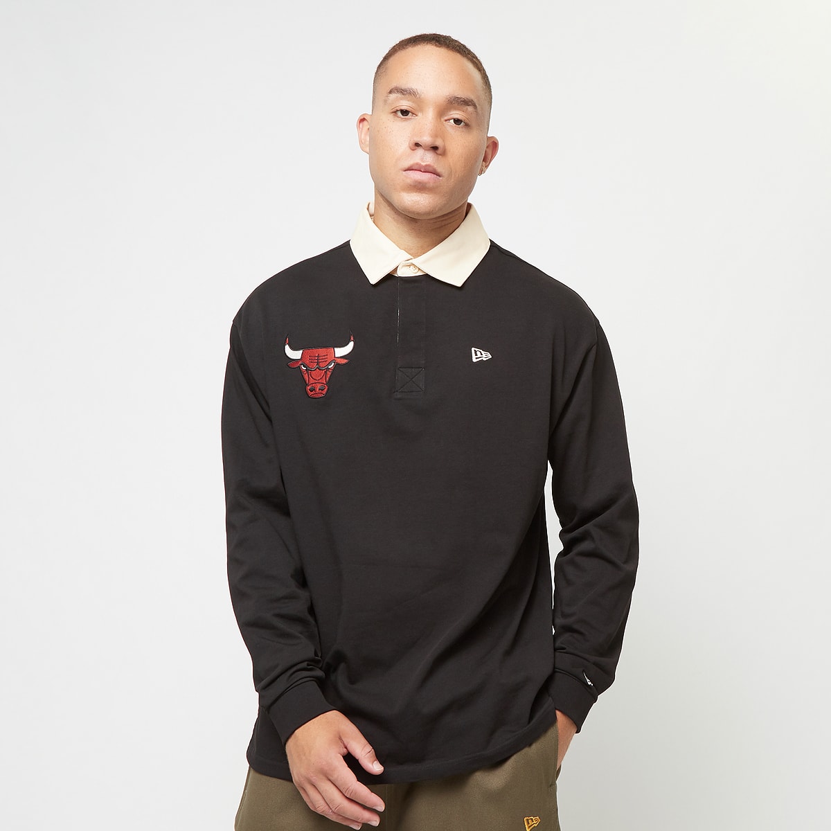 New era NBA Rugby Shirt Longsleeves in zwart formaten: XXL