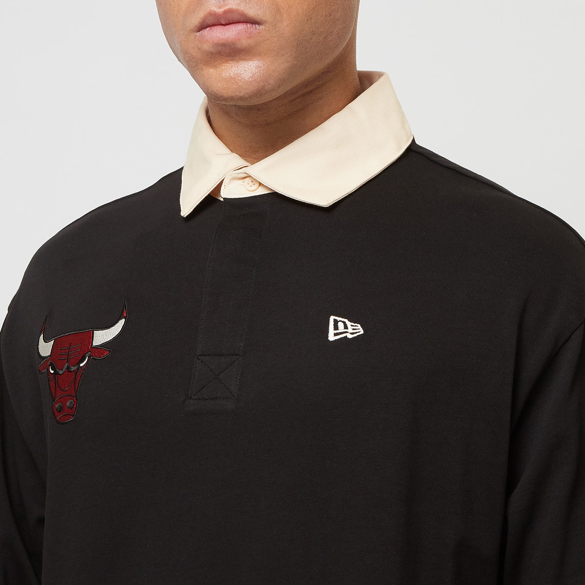 new era NBA Rugby Shirt Longsleeves in zwart formaten: S