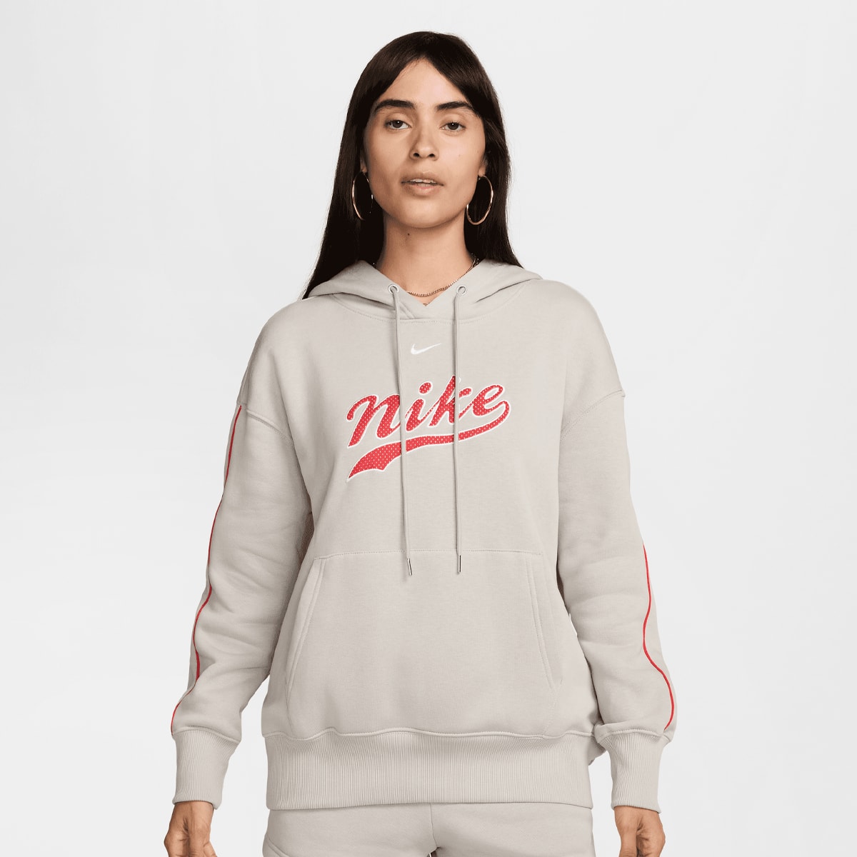 Nike Hoodie voor dames Sportswear Phoenix Fleece Light Iron Ore- Dames Light Iron Ore