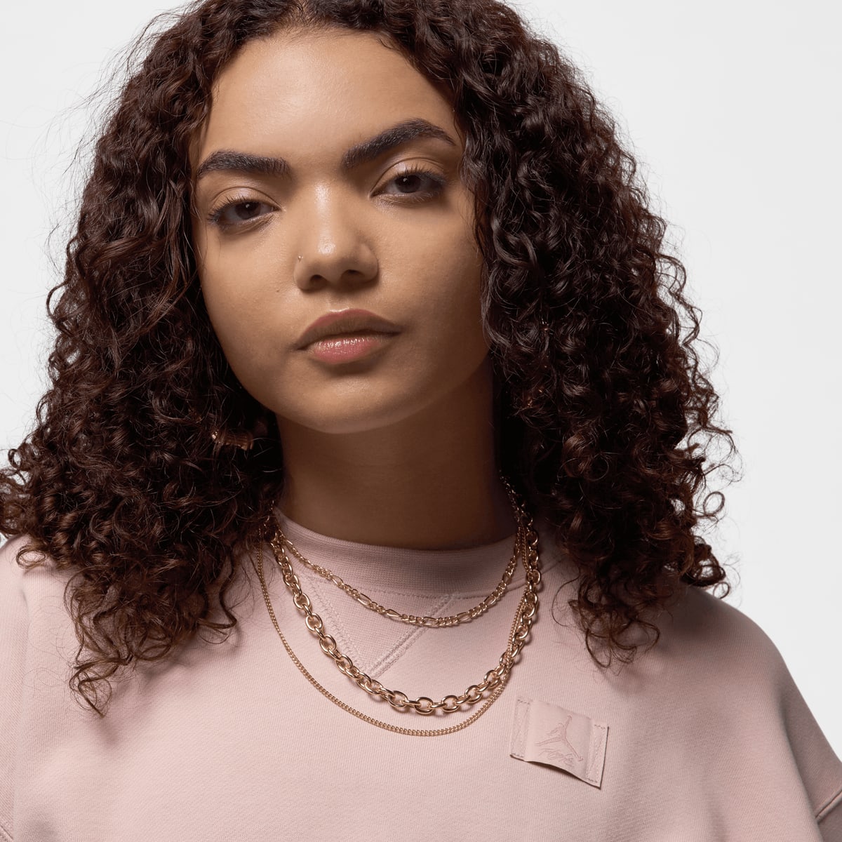Jordan W J FLT FLC NOV TOP 24 pink oxford women Hoodies & Sweaters lichtroze Maat XS Kleding