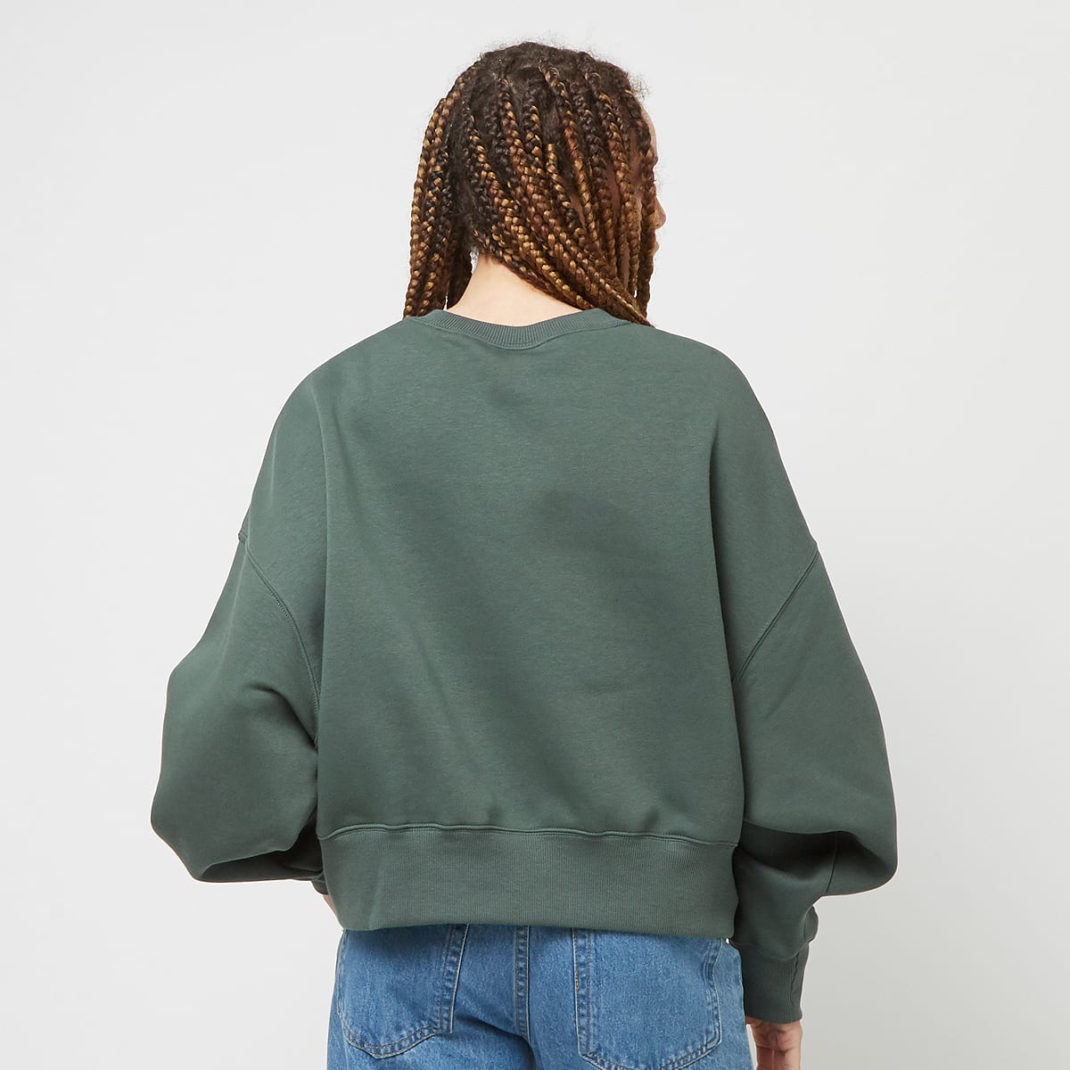Nike Sportswear Phoenix Fleece Logo Crew women Hoodies & Sweaters groen Maat M Kleding