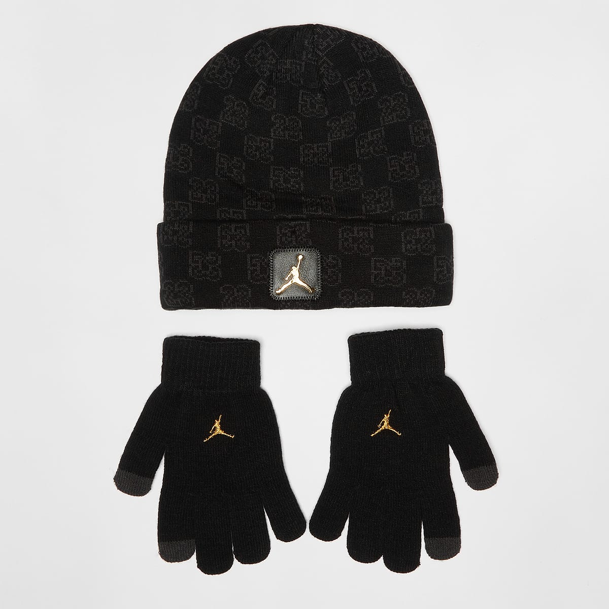 Nike JAN MONOGRAM BEANIE SET black unisex Mutsen zwart Maat 8Y-20Y Accessoires
