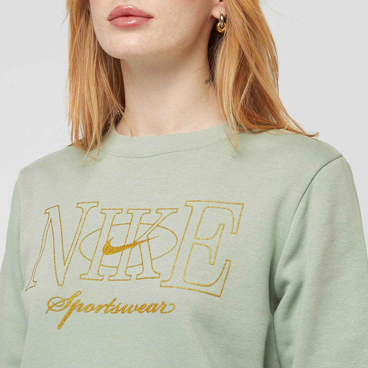 Nike Sportswear Club Fleece Crew Shine women Hoodies & Sweaters groen Maat XS Kleding