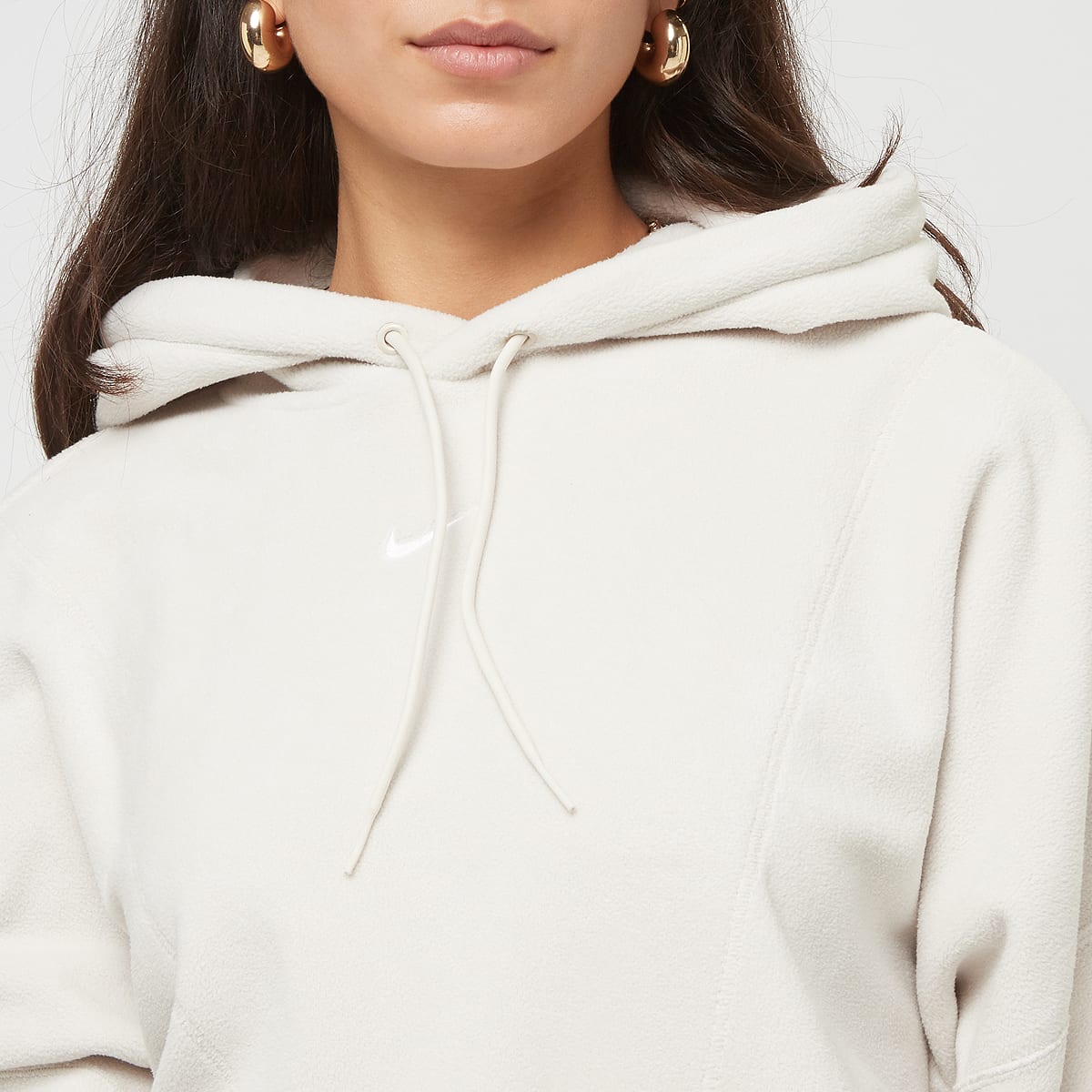 Nike Therma-FIT Oversized Fleece Hoodie women Hoodies & Sweaters beige Maat XS Kleding