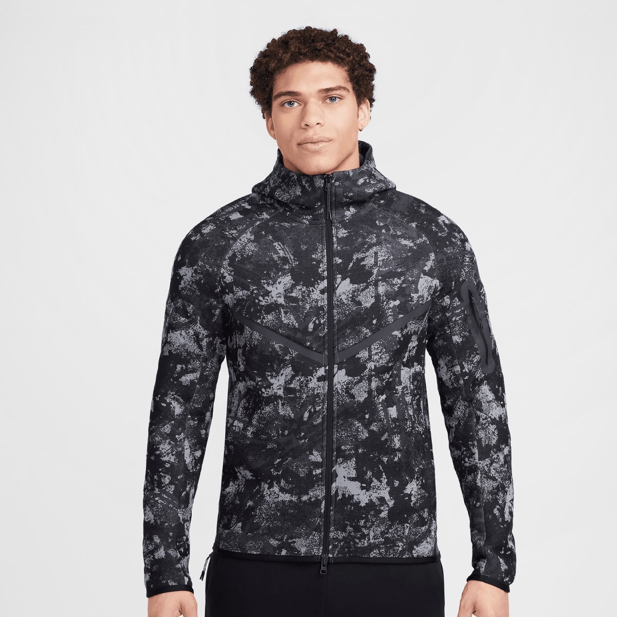 Nike, Tech Fleece Woven Windrunner Full Zip Jacket, black