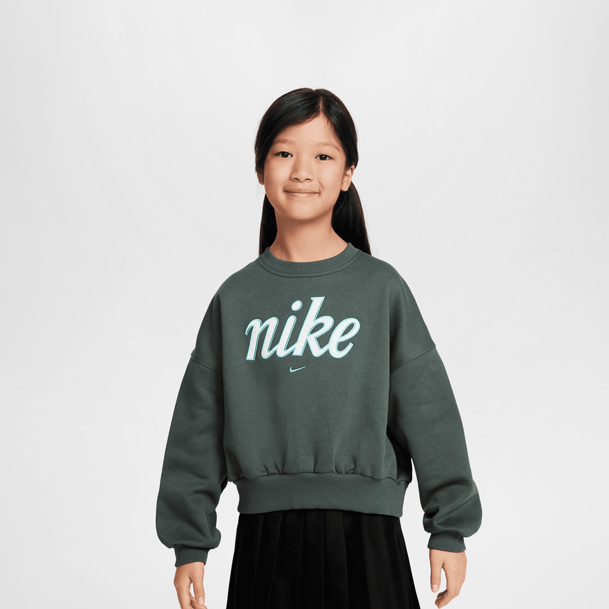 Nike, Sportswear Club Fleece Boxy Crew Graphics Star, green