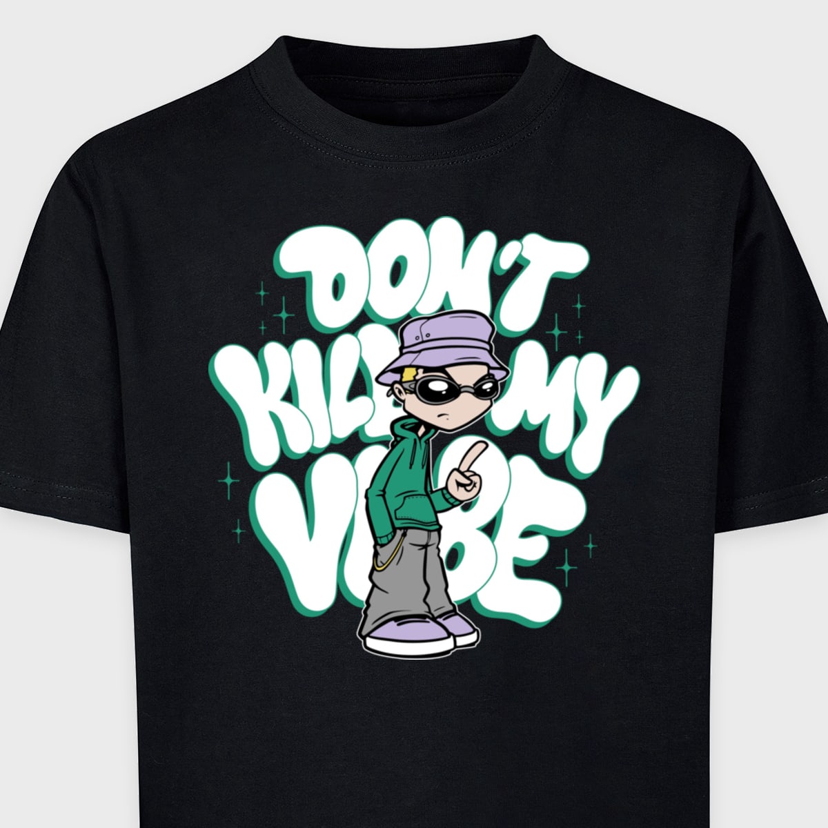 Mister Tee Kids Don't Kill My Vibe unisex T-Shirts zwart Kleding