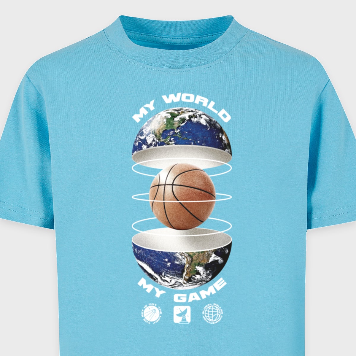 Mister Tee Kids Ballin World unisex T-Shirts blauw Kleding