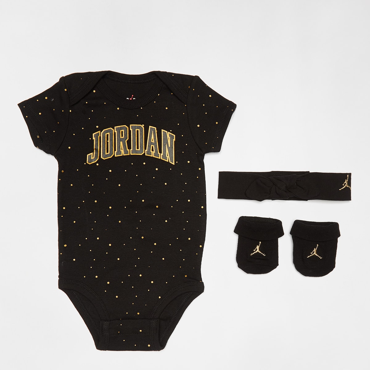 Jordan 1st Baby Blue Box Set (3 Piece) Baby Rompers & Sets in zwart formaten: 6M-12M