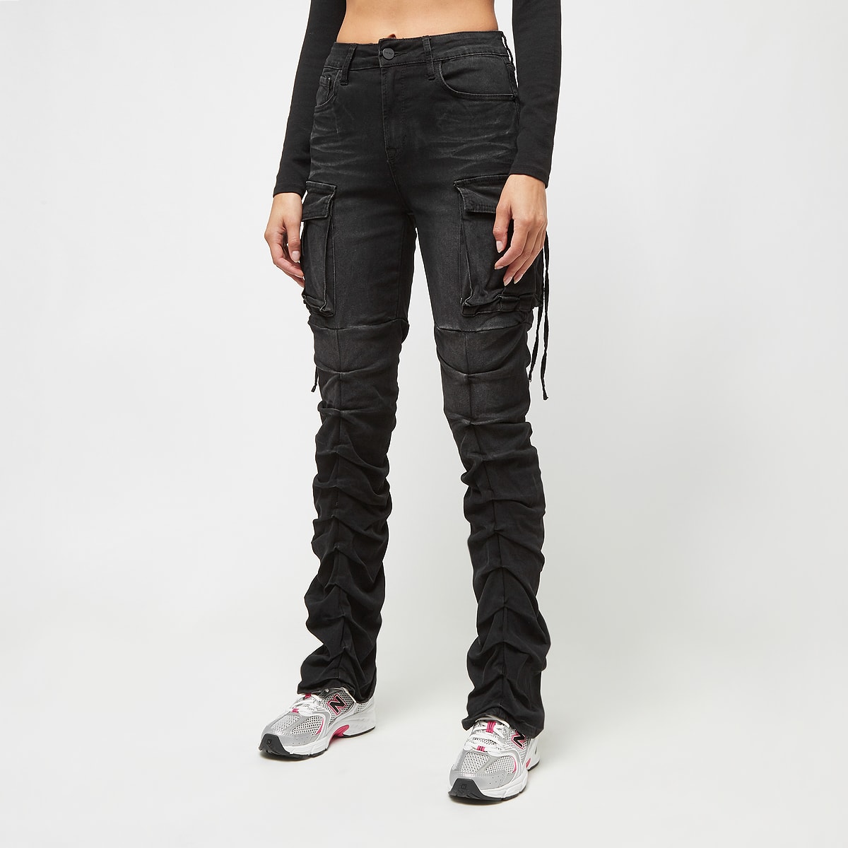 Smoke Rise Washed High Boot wo Cargobroeken zwart Maat XS Kleding