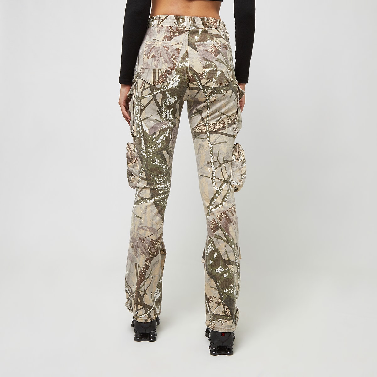 Smoke Rise Utility High Straight Pants women Cargobroeken camouflage Maat XS Kleding