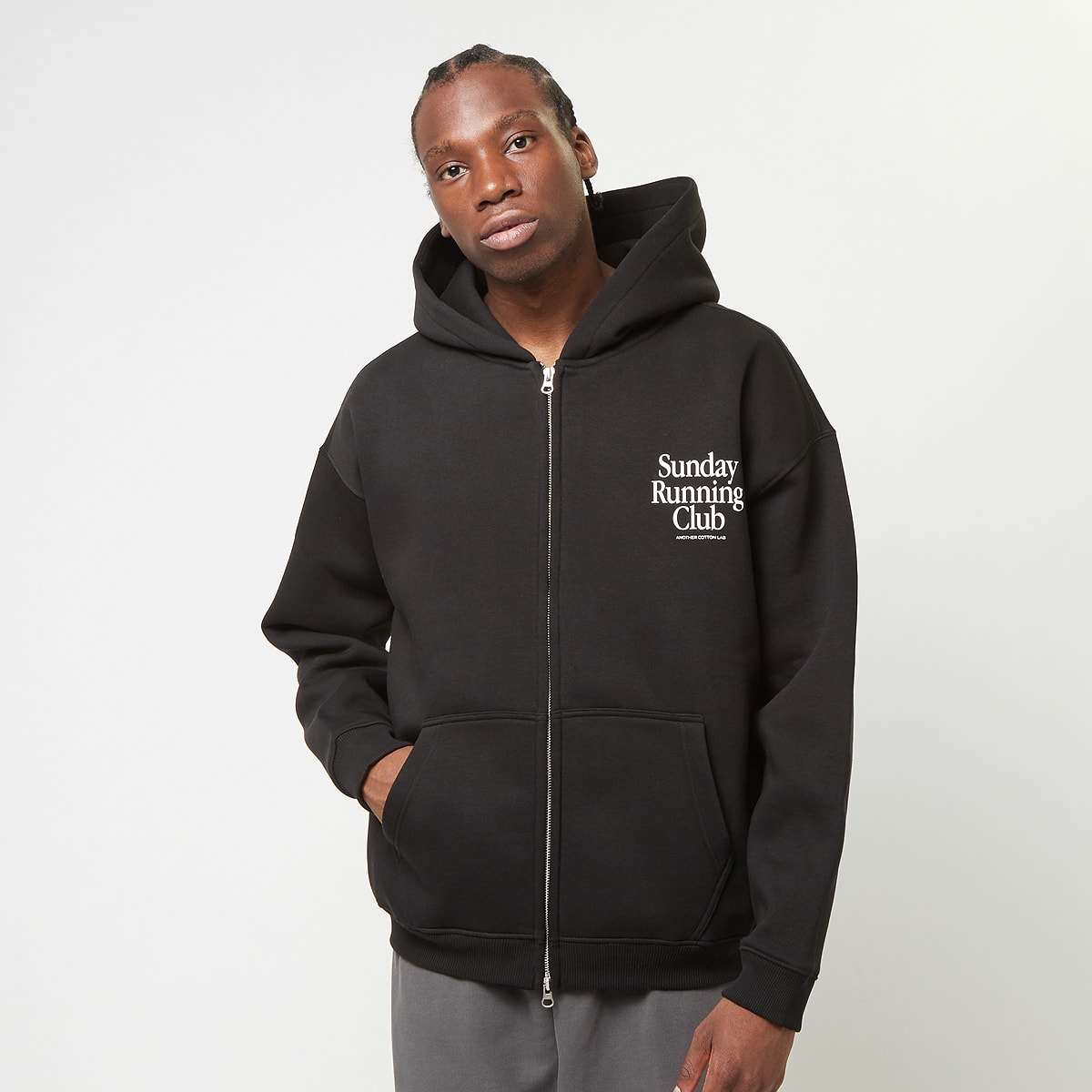 Another Cotton Lab Fox Oversized Sweat Jacket Hoodies & Sweaters in zwart formaten: L