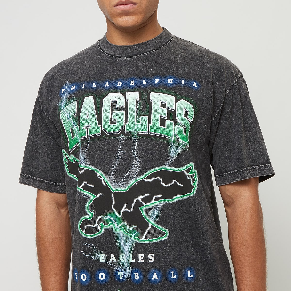Mitchell & Ness Oversized Graphic Tee Philadelphia Eagles men T-Shirts Polo's grijs Maat S Kleding