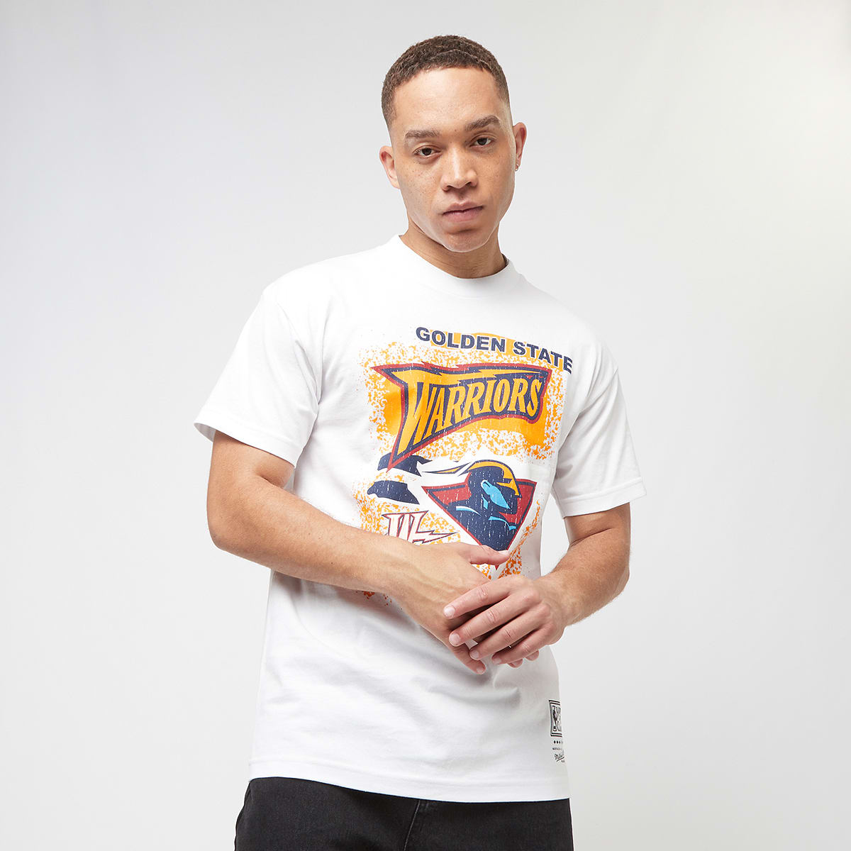 Mitchell & Ness, NBA Destination Leisure Shortsleeve Graphic Tee Golden Warriors, white