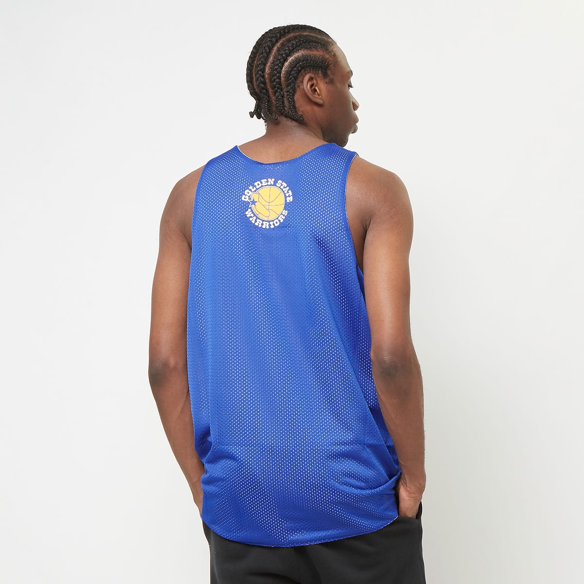 Mitchell & Ness NBA Reversible Mesh Tank Vintage Logo Golden Warriors men Tanktops blauw Maat S Kleding