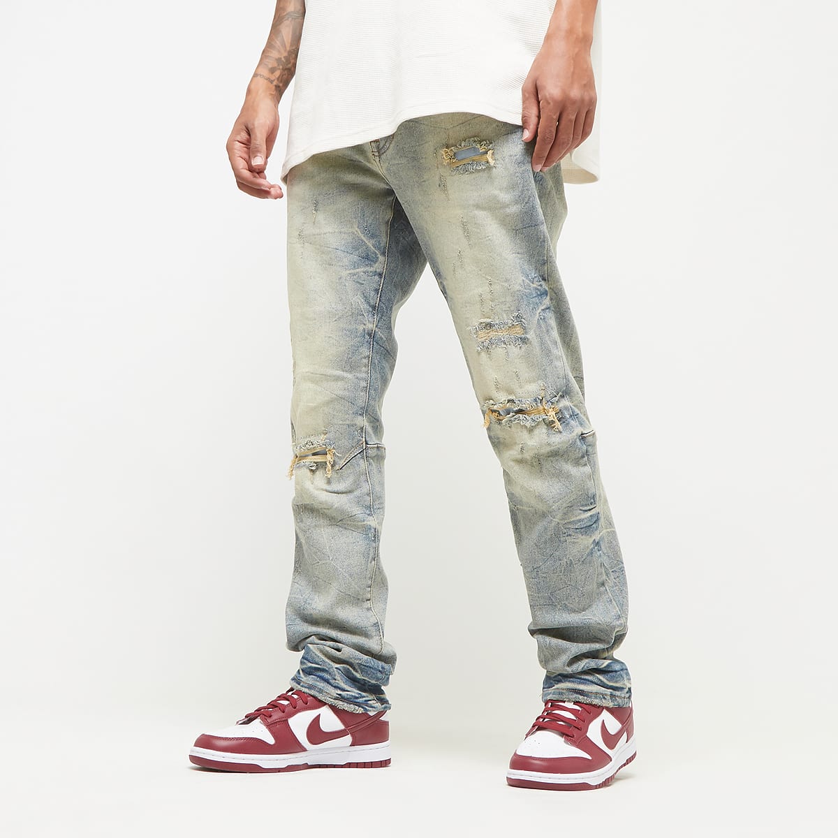 Smoke Rise Wave Effect Jeans MECHANICAL BLUE Spijkerbroeken in blauw formaten: 34
