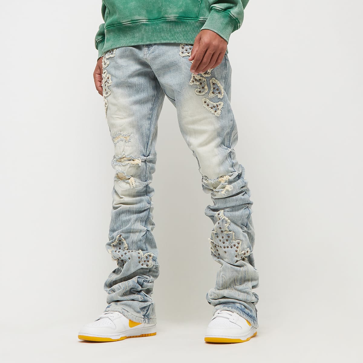 Smoke Rise Western Studded Jean Spijkerbroeken in blauw formaten: 28