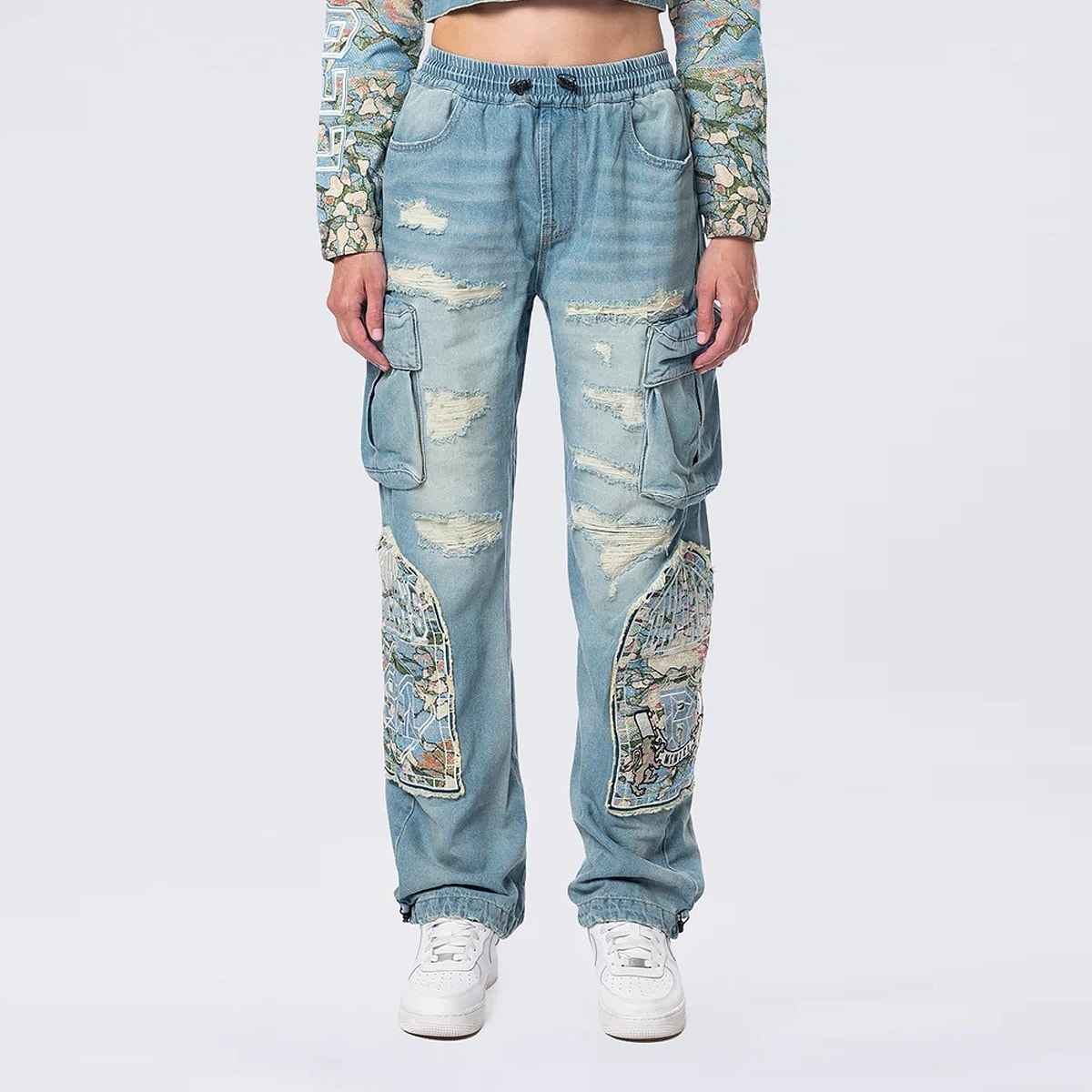 Smoke Rise, Straight Tapestry Jeans, blue