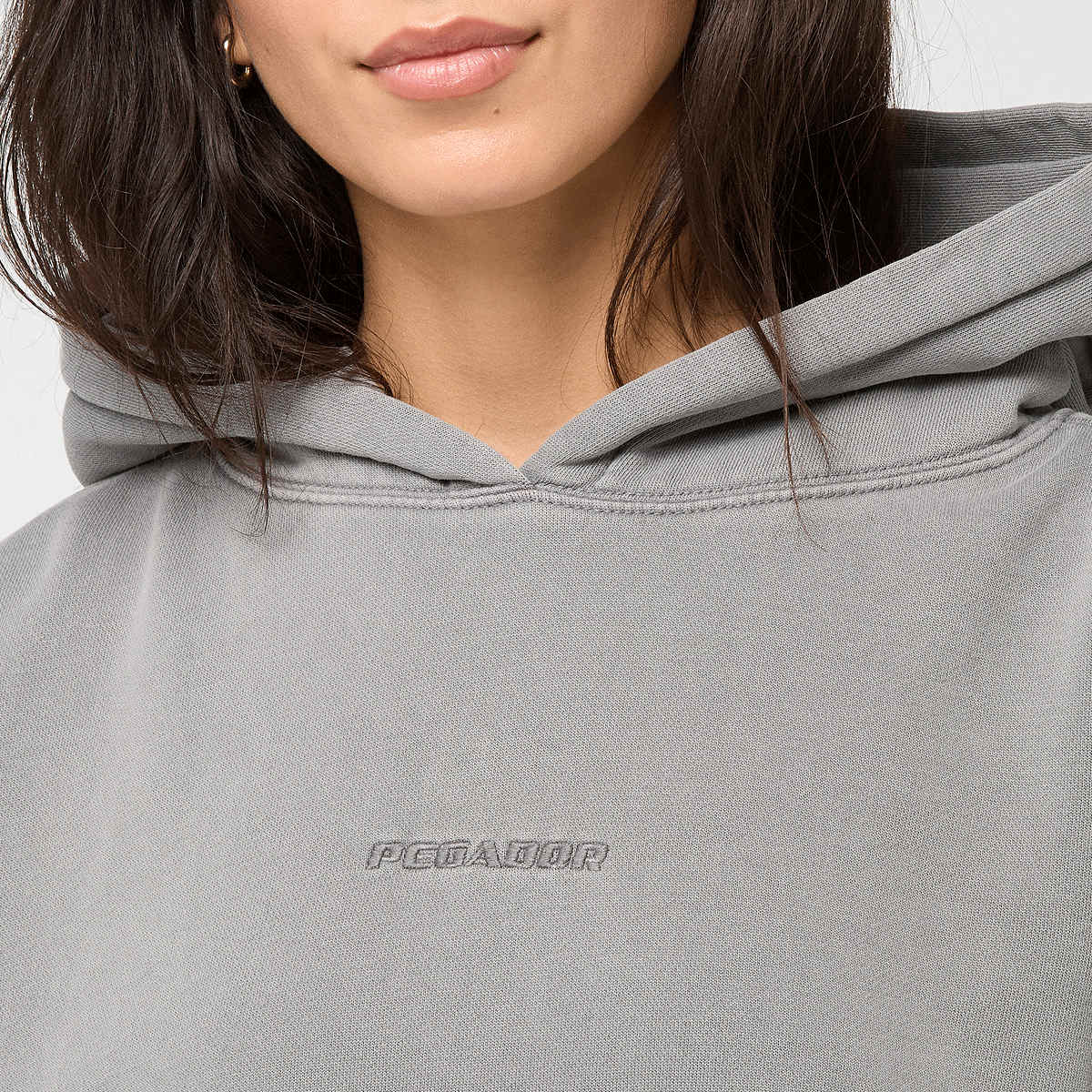 Pegador Clarita Logo Oversized Hoodie Hoodies & Sweaters in grijs formaten: XS
