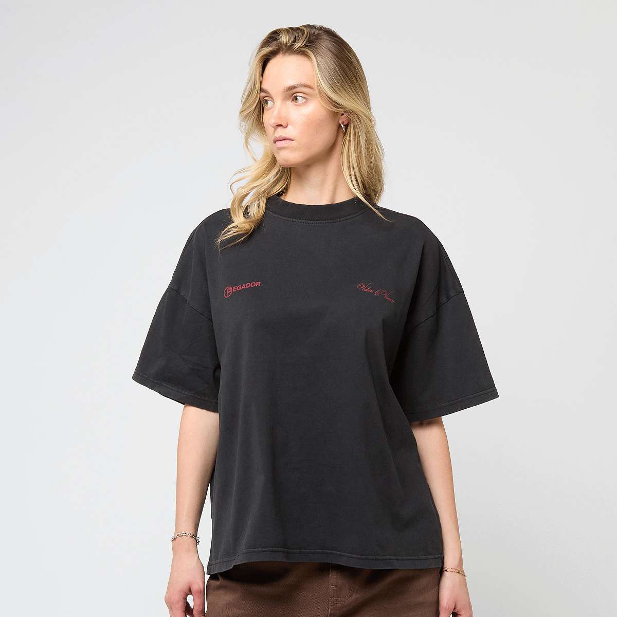 Pegador Fia Heavy Oversized Tee Women T-Shirts & Polo's zwart Maat XS Kleding