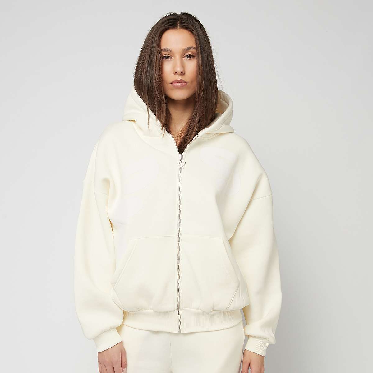 Felicious Oversized washed Zip Hoodie Creme women Hoodies & Sweaters wit Maat L Kleding