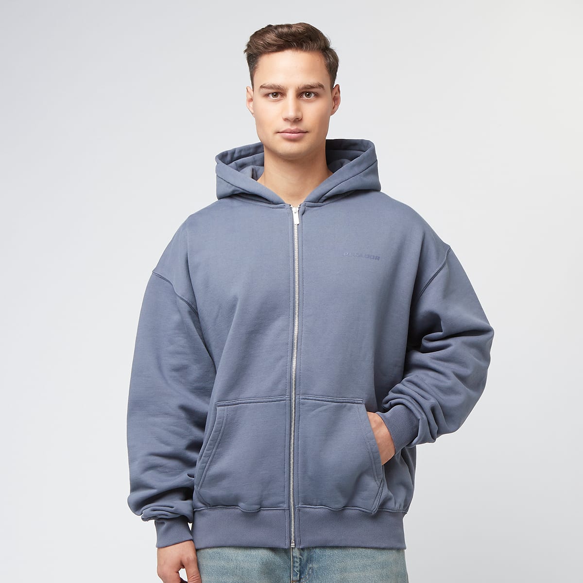 Unselected, Pegador, Colne Logo Oversized Sweat Jacket, blue