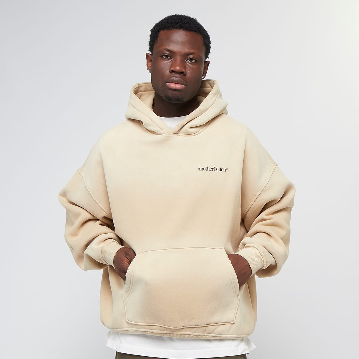 Another Cotton Lab More Espresso Oversized Hoodie men Hoodies & Sweaters beige Maat S Kleding