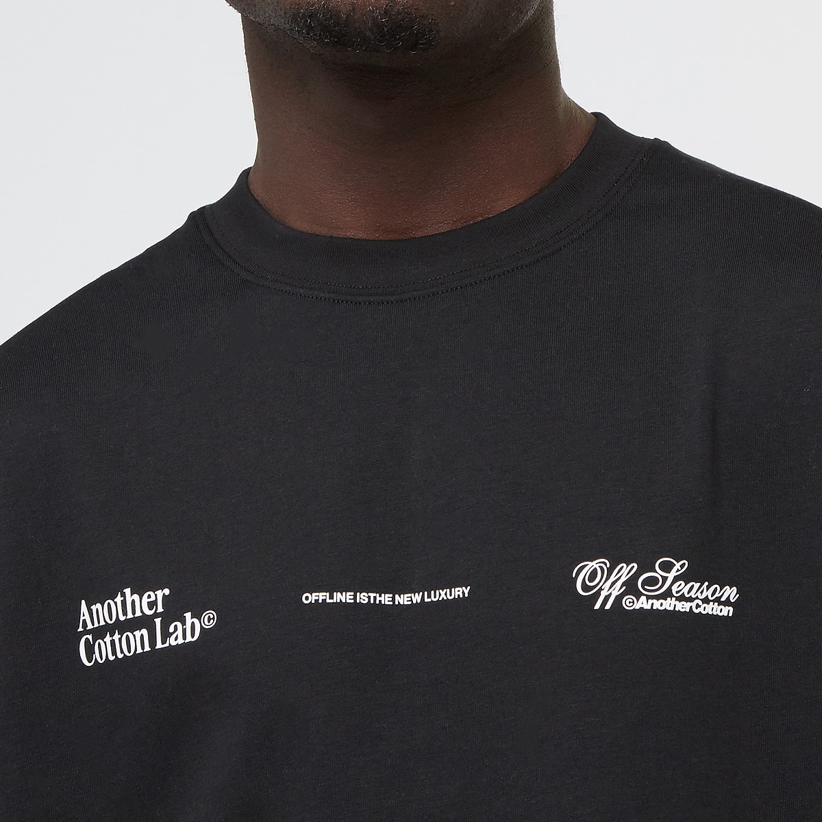 Another Cotton Lab Offline Luxury Oversized T-Shirt men T-Shirts & Polo's zwart Maat S Kleding