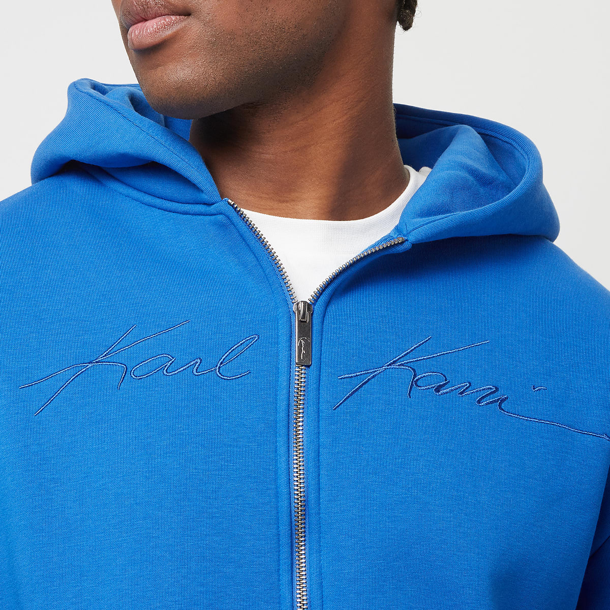 Karl Kani Autograph Heavy Sweat OS Ziphoodie Blue Men Hoodies & Sweaters blauw Maat S Kleding