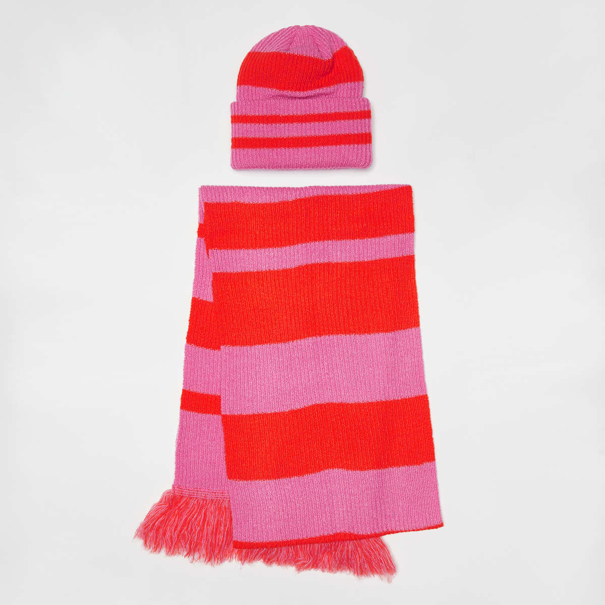 new era Stripe Scarf Beanie Set (2 Piece) unisex Mutsen multicolor Maat ONE SIZE Accessoires