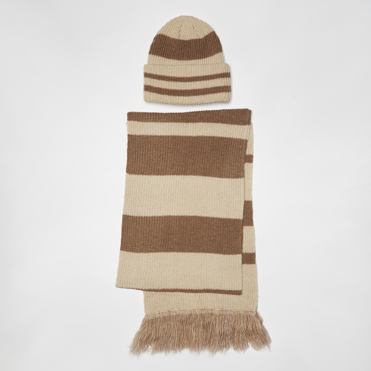 new era Stripe Scarf Beanie Set (2 Piece) unisex Mutsen multicolor Maat ONE SIZE Accessoires