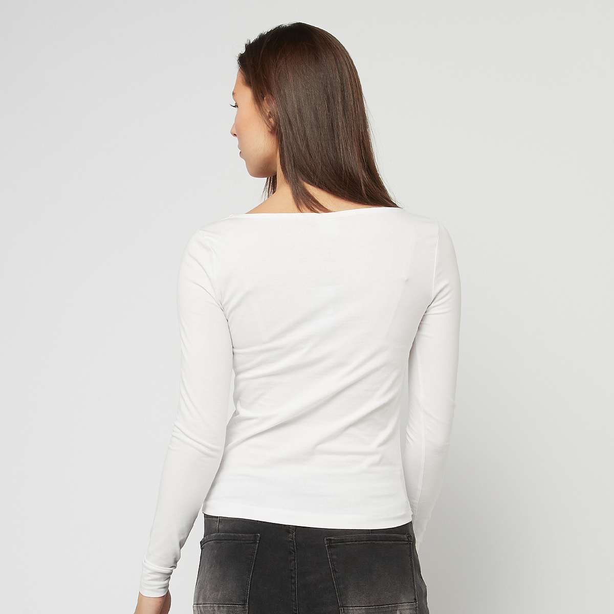 Urban Classics Ladies Wide Neck Longsleeve Women Longsleeves wit Maat XS Kleding