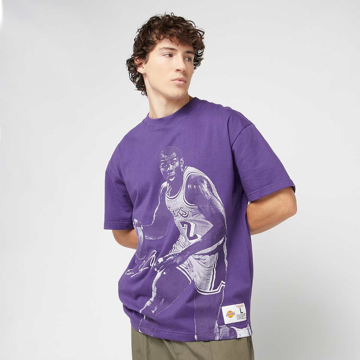 Mitchell & Ness NBA LA Lakers Ultimate Player Vintage Logo Tee Magic Johnson T-Shirts Polo's roze Maat S Kleding