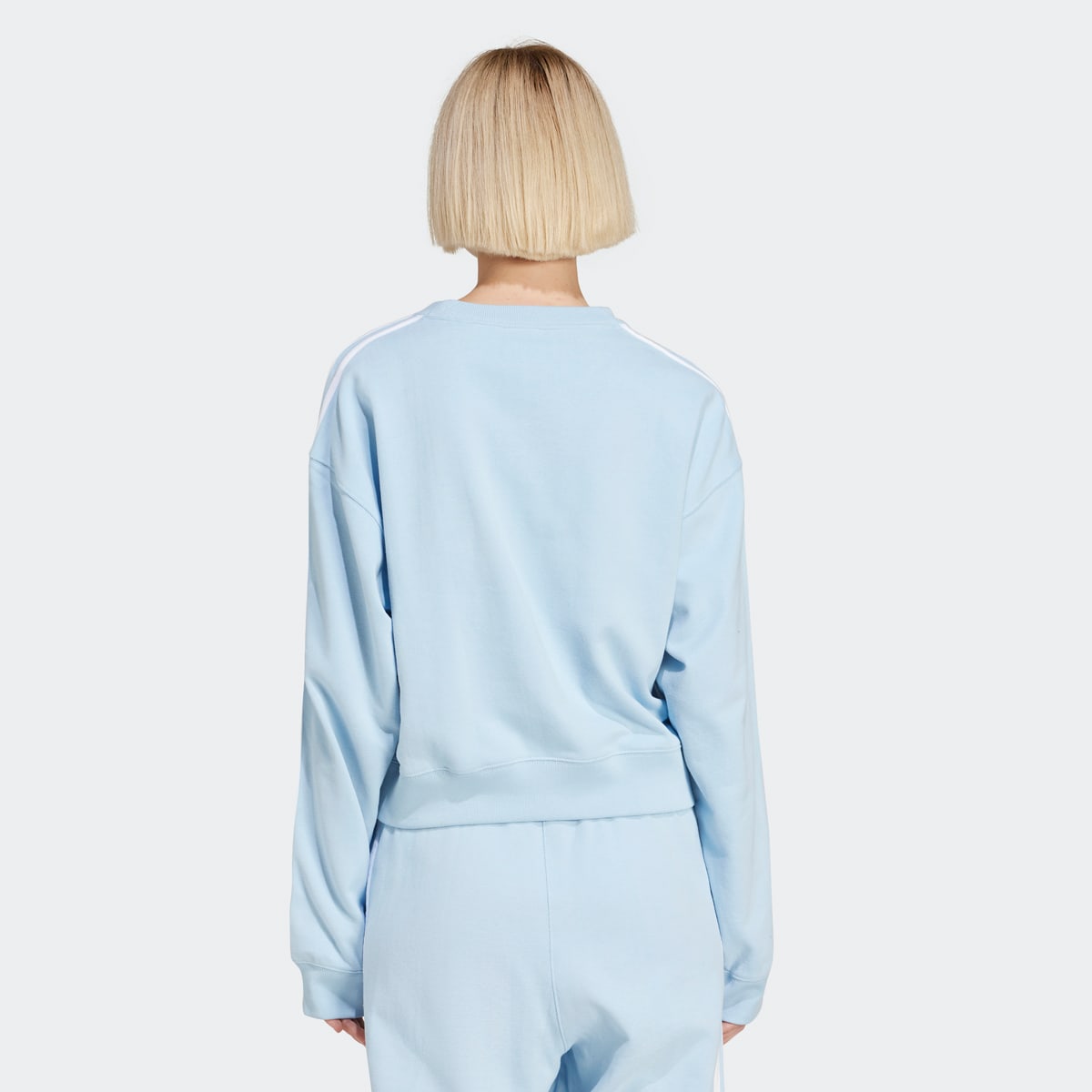 adidas Originals 3-strepen crop sweatshirt women Hoodies & Sweaters blauw Maat XS Kleding