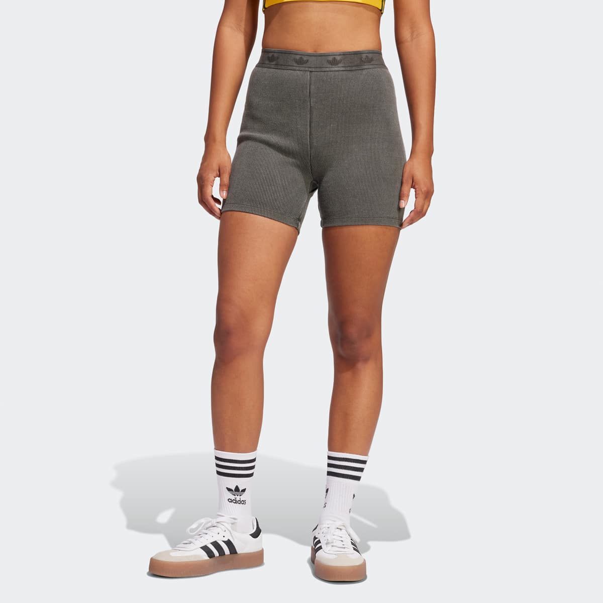 Adidas Originals Rib Booty short women Sportshorts grijs Maat XS Kleding