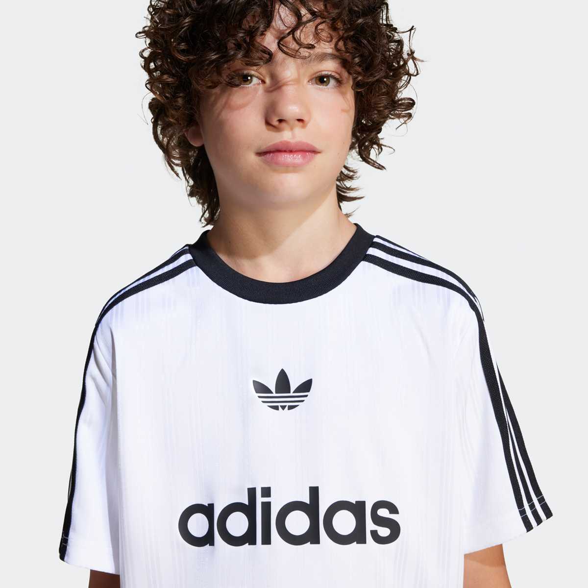 adidas Originals 3-strepen T-shirt unisex Jersey's wit Kleding