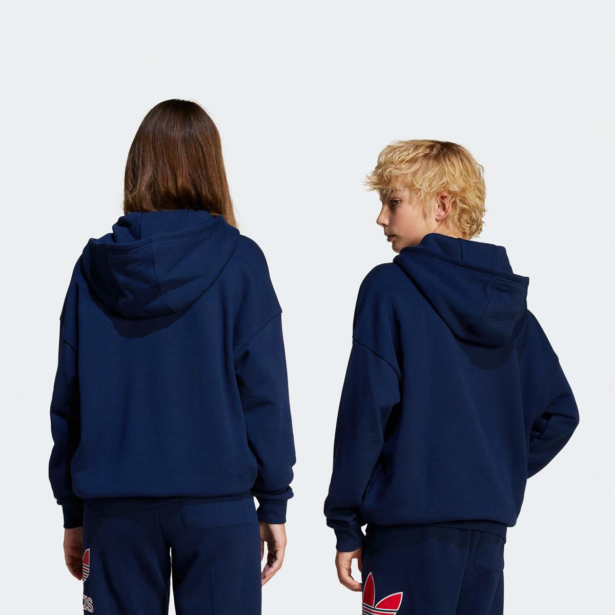 adidas Originals Oversized Kinder Hoodie met Groot Logo unisex Hoodies & Sweaters blauw Kleding