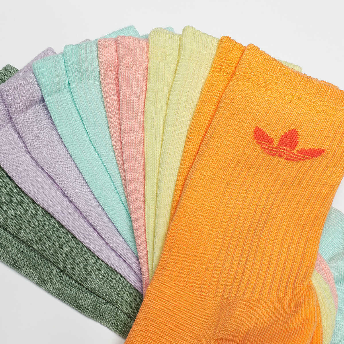 adidas Originals Trefoil Crew Sokken (6 Pack) unisex multicolor Maat 43-45 Kleding