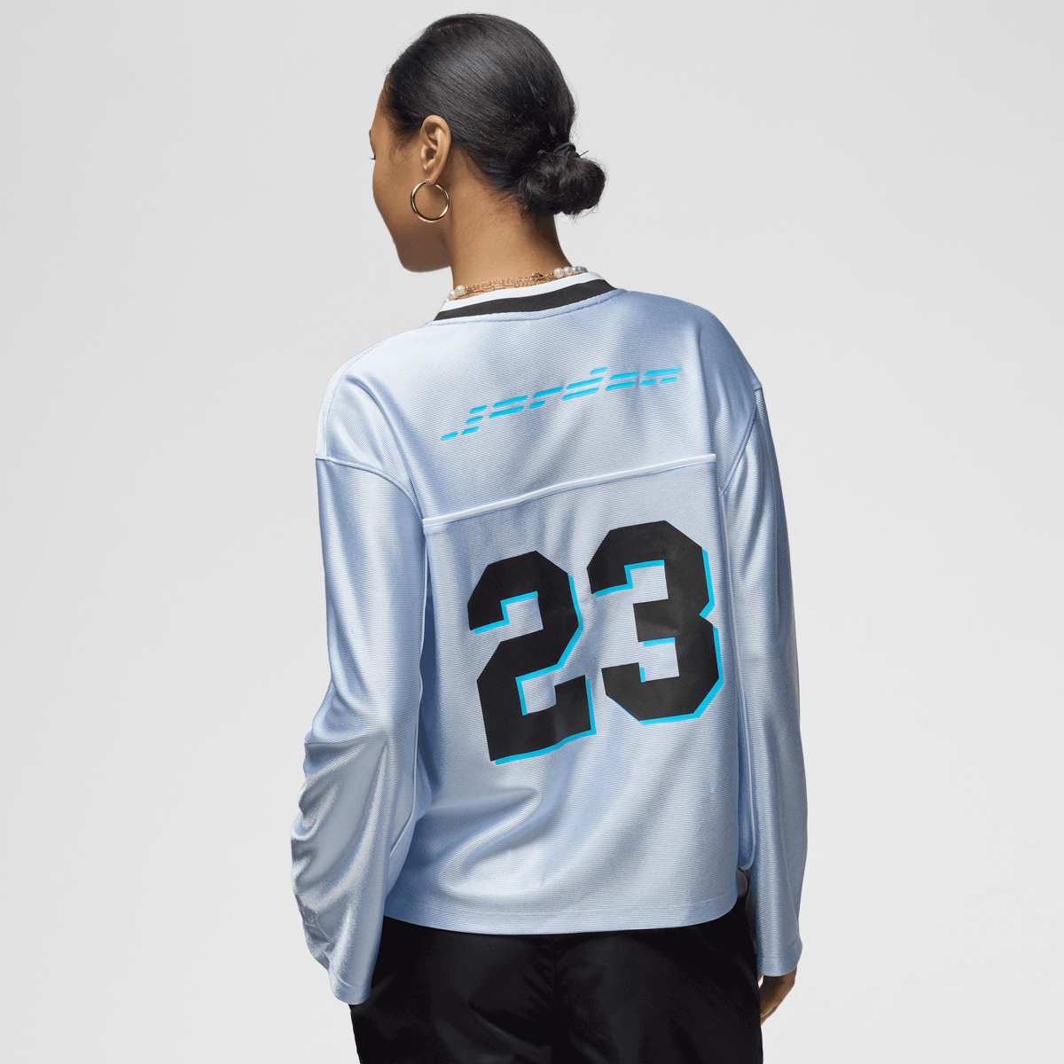 Jordan Longsleeve Jersey Top Overhemden in blauw formaten: XS