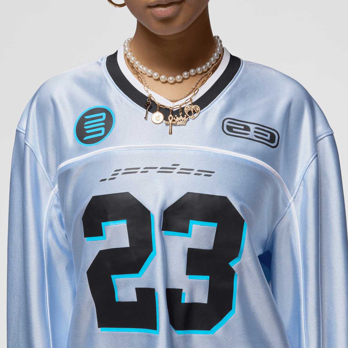 Jordan Longsleeve Jersey Top Overhemden in blauw formaten: XS