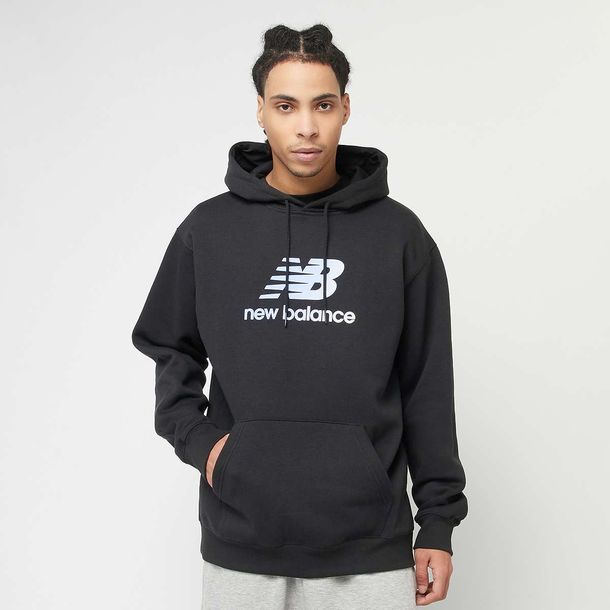 New Balance, Stacked Logo Graphic Hoodie, black