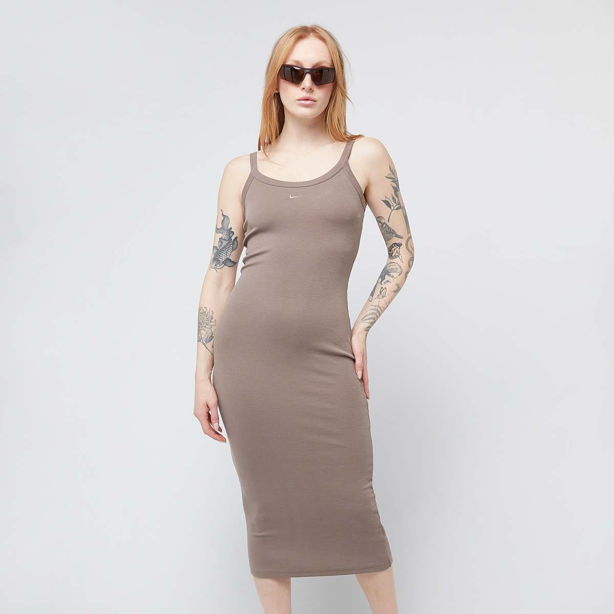 Nike, Sportswear Chill Knit Mini-Rib Tank Dress, brown