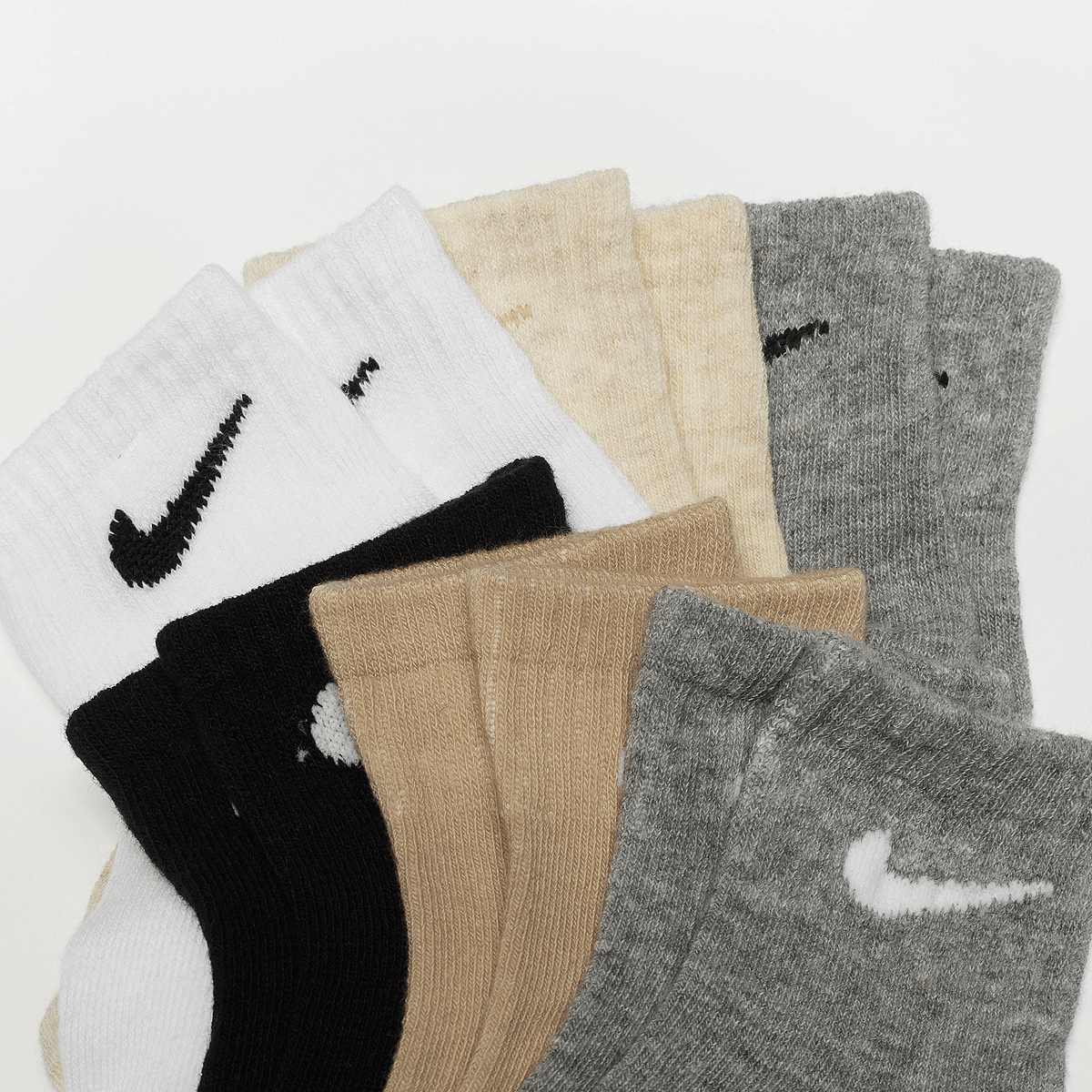 Nike 6 PACK Swoosh Infant Ankle Sock Sokken in multicolor formaten: 6M-12M